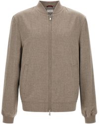 Brunello Cucinelli - Light Flannel Bomber Jacket - Lyst