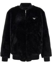 Prada - Eco-fur And Re-nylon Reversible Bomber Jacket - Lyst