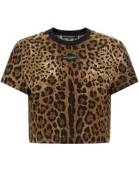 Dolce & Gabbana - 'leo' Cropped T-shirt - Lyst