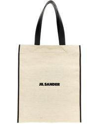 Jil Sander - Flat Tote Bianco/Nero - Lyst