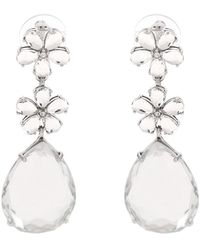 Self-Portrait - 'crystal Flower Tiered' Earrings - Lyst