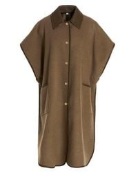 Burberry Check Pattern Reversible Cape - Brown