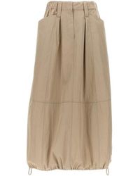 Brunello Cucinelli - Drawstring Skirt At The Hem - Lyst