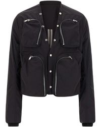 Rick Owens - Schwarze Utility-Jacke Stehkragen Reißverschluss - Lyst
