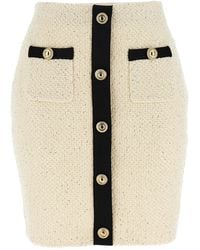 Self-Portrait - 'cream Sequin Knit Mini' Skirt - Lyst
