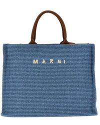 Marni - Large Shopping Bag With Logo Embroidery - Lyst