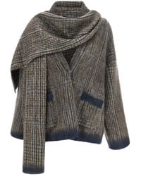 Brunello Cucinelli - Cardigan With Scarf - Lyst