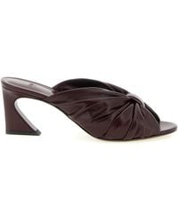Fendi - Leather Slide Sandal With Sculptural Heel - Lyst