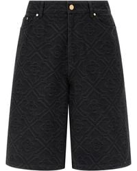 CASABLANCA - 'laser Monogram Denim' Bermuda Shorts - Lyst