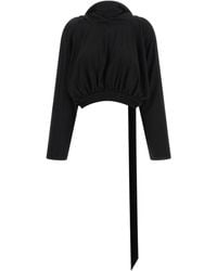 Rick Owens - 'cropped Hooded Top' Long Sleeve Sweater - Lyst