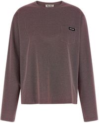 Miu Miu - Jacquard Jersey T-shirt - Lyst