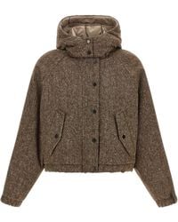 Brunello Cucinelli - Donegal Tweed Down Jacket - Lyst