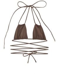 Saint Laurent - Lace-Up Stretch Bikini Top - Lyst