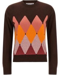 Ballantyne - Crewneck Sweater With Diamond Intarsia - Lyst
