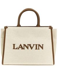 Lanvin - Logo Canvas Shopping Bag - Lyst