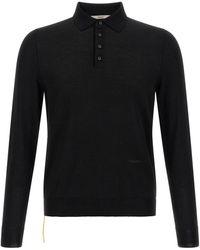 Fendi - Yellow Stitching Polo Shirt With Visible Thread - Lyst