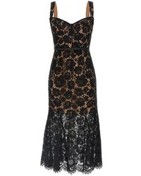 Self-Portrait - Fine Lace Midi' Dress - Lyst