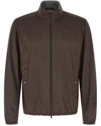 Herno - Suede-Effect Jacket With Metal Details - Lyst