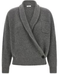 Brunello Cucinelli - Wrap Cardigan - Lyst