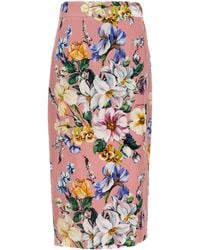 Dolce & Gabbana - Floraler Longuette-Rock - Lyst