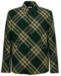 Burberry - Check Wool Tailored Blazer - Lyst
