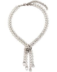 Alessandra Rich - Bow Crystals Necklace - Lyst