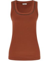 Brunello Cucinelli - Solid Scoop Neck Top - Lyst