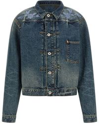 KENZO - Floral Embroidery Denim Jacket - Lyst