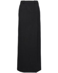 Balenciaga - Long Wool Skirt - Lyst