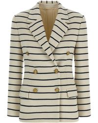 Brunello Cucinelli - Striped Sweater Blazer - Lyst