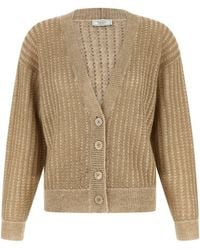 Peserico - Waffle Lamé Cardigan - Lyst