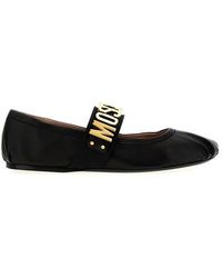 Moschino - Logo Leather Ballet Flats - Lyst
