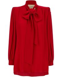 Valentino Garavani - Silk Shirt With Bow - Lyst