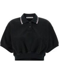 T By Alexander Wang - Intarsia Collar Polo Shirt - Lyst