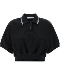 T By Alexander Wang - Intarsia Collar Polo Shirt - Lyst