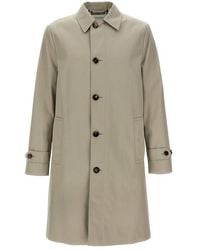 Burberry - Medium Car Coat Trench E Impermeabili Grigio-Uomo - Lyst