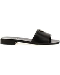 Prada - Logo Leather Sandals - Lyst
