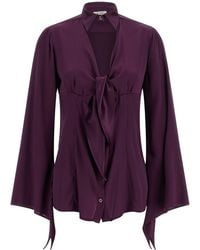 DI.LA3 PARI' - Di. La3 Pari' The 'Nodo' Silk Satin Blouse - Lyst