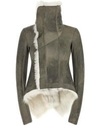 Rick Owens - Naska Shearling Jacket With Asymmetrical Hem - Lyst