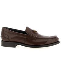 Prada - Mocassini in pelle spazzolata color radica - Lyst