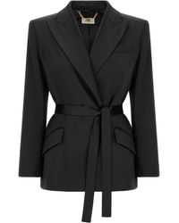 Elisabetta Franchi - Stretch Satin Blazer - Lyst