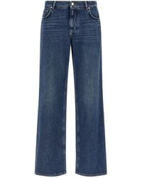Dolce & Gabbana - Denim Jeans With Logo Plaque - Lyst