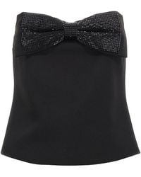 Self-Portrait - 'black Crepe Bandeau' Top - Lyst