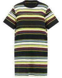 Sacai - T-Shirt Dress With Sheer Inserts - Lyst