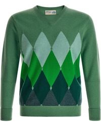 Ballantyne - Classic Diamond Intarsia Knit - Lyst