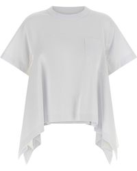 Sacai - Denim Insert T-shirt - Lyst