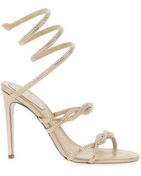 Rene Caovilla - Satin Stiletto Heel Sandals - Lyst