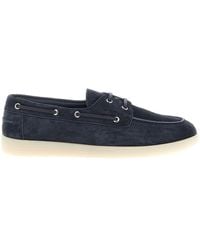 Prada - Suede Boat Shoe - Lyst