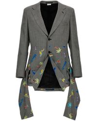 Comme des Garçons - Embroidery Check Single-breasted Blazer - Lyst