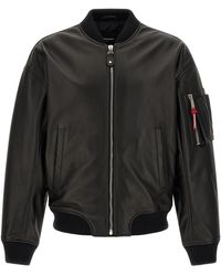 DSquared² - Leather Bomber Jacket - Lyst